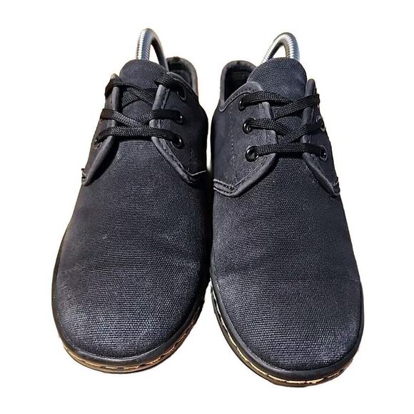 Doc Dr. Martens Black Canvas Soho Three Eye Lace Up Shoe Women's Sz 9 Sneakers - Picture 2 of 6